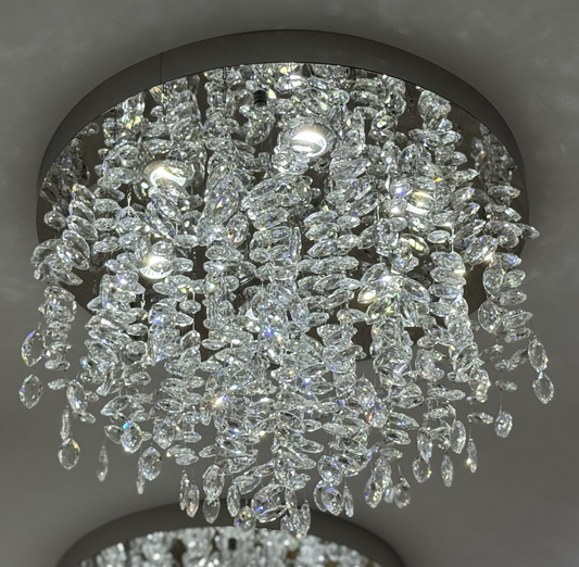 Crystal LED Chandelier LLC210/550CH Στρογγυλός, 30W, Κρύο/Ζεστό/Ουδέτερο φως, Κρύσταλλο, Γυαλιστερό χρώμιο