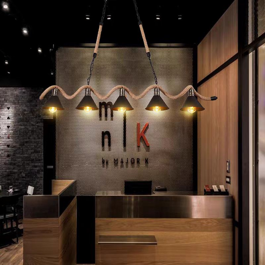 Lustrage Lust, 5*E27, Brown, Metal και Twine