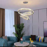 Lulus LED Prism Luminis, Crystal and Metal, 4 κύκλοι, Dimable, ρυθμιζόμενο ύψος, κρύο/ζεστό/ουδέτερο φως, πολυτελές φωτισμό