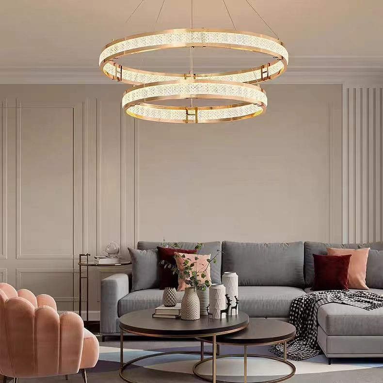 Κρυστάλλινος πολυέλαιος, LINDERHOF Magno, 62W, Διάμετρος 60cm, Κρύο/Ζεστό/Ουδέτερο φως, Χρυσό, Ρυθμιζόμενο ύψος