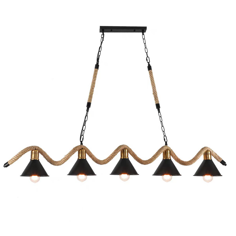 Lustrage Lust, 5*E27, Brown, Metal και Twine