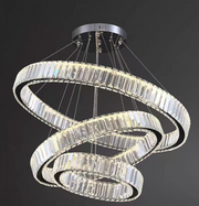 Lulus LED Prism Luminis, Crystal and Metal, 4 κύκλοι, Dimable, ρυθμιζόμενο ύψος, κρύο/ζεστό/ουδέτερο φως, πολυτελές φωτισμό