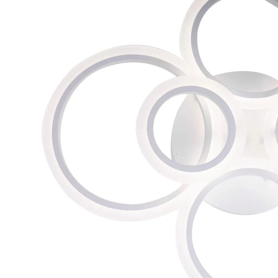 Πολυέλαιος LED με τηλεχειριστήριο BETTY 82W, 6 κύκλοι, κρύο/ζεστό/ουδέτερο φως, ρυθμιζόμενο, λευκό