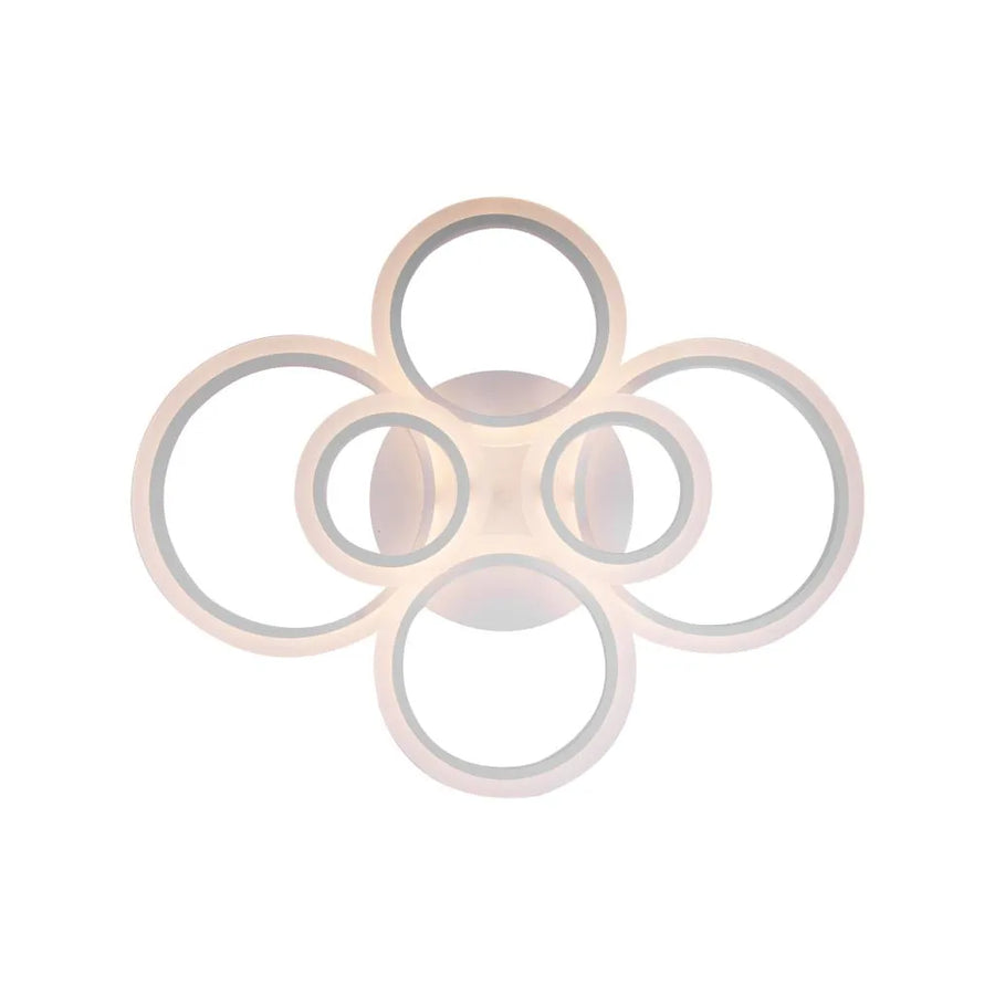 Πολυέλαιος LED με τηλεχειριστήριο BETTY 82W, 6 κύκλοι, κρύο/ζεστό/ουδέτερο φως, ρυθμιζόμενο, λευκό