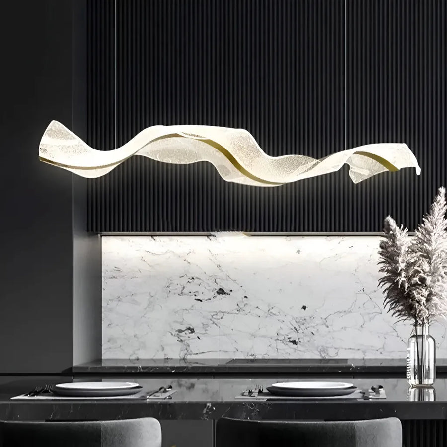 Κρεμαστός πολυέλαιος LED AMI 80W, Γραμμικό, Κρύο/Ζεστό/Ουδέτερο φως, Χρυσό, Ρυθμιζόμενο ύψος