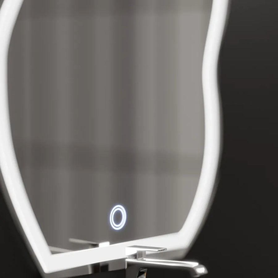 Οργανικός καθρέφτης LED 50x70cm, Σχήμα αφής, Σύστημα Demister, Dimmable