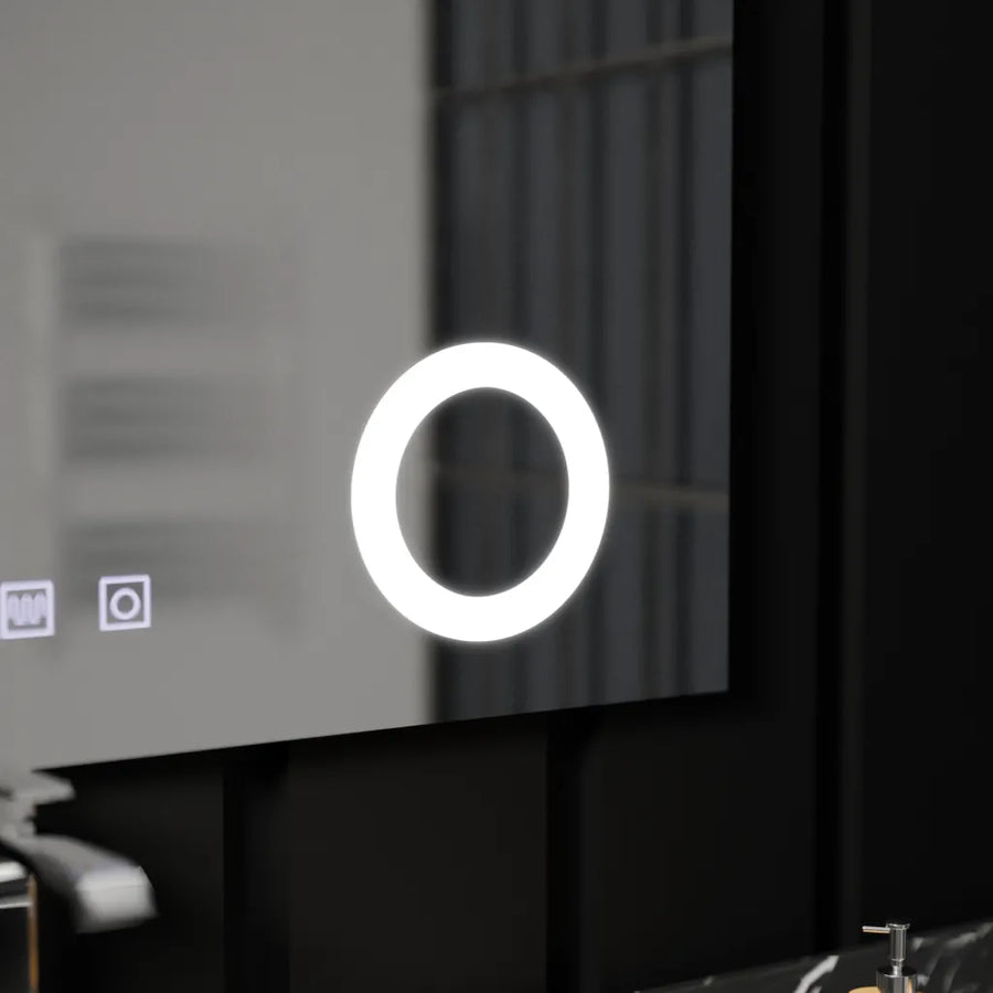 Ορθογώνιος καθρέφτης LED, 80x60cm, Piano Touch, Demister System, Dimmable