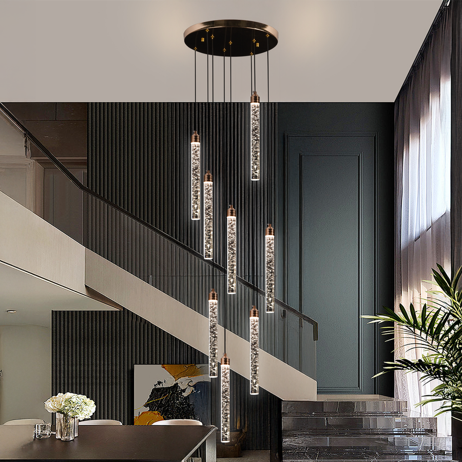 Κρυστάλλινος πολυέλαιος LED 22W, Θερμό/Ουδέτερο/Ψυχρό φως, Διάμετρος 25cm Χρυσός CM510/H150XW35