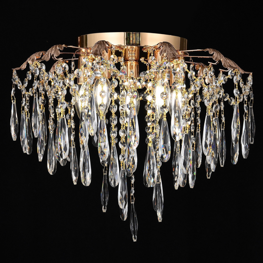 Crystal Chandelier CC9221/5FGD, 5x E14, Διάμετρος 48cm, Γυαλιστερό Χρυσό
