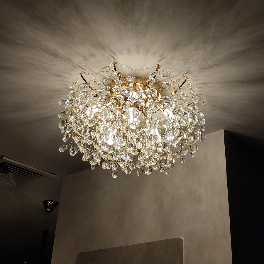Candelabru Cristal CC9334/10FGD, 10x E14, Diametru 80cm, Auriu