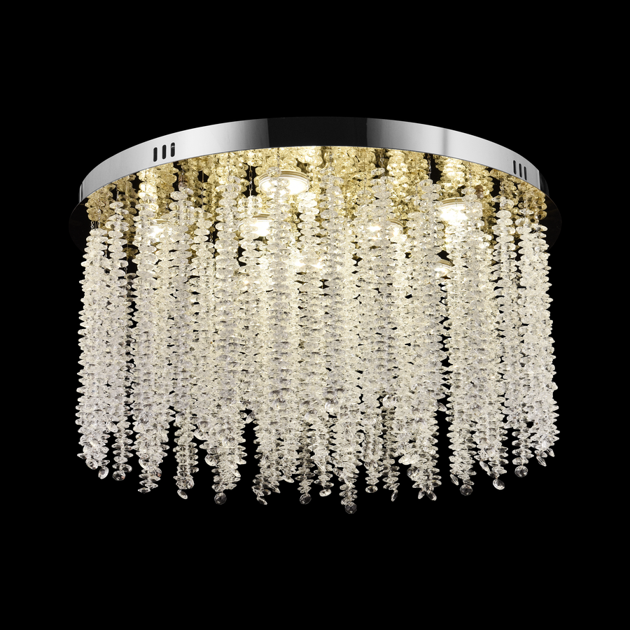 Crystal LED Chandelier LLC215/400WH Στρογγυλός, 22W, Δροσερό/Ζεστό/Ουδέτερο φως, Κρύσταλλο, Χρυσό
