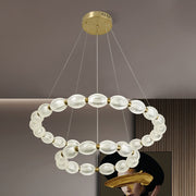 Lustra LED suspendata cu telecomanda FAUSTO, 85W, lumina Rece/Calda/Neutra, Dimabila,Inaltime Reglabila, Auriu