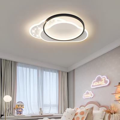 Πολυέλαιος LED με τηλεχειριστήριο NUVIA 72W, Cloud, Κρύο/Ζεστό/Ουδέτερο φως, Ρυθμιζόμενο, Ασπρόμαυρο