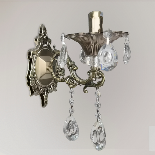 Φωτιστικό τοίχου SANSSOUCI Picollo Crystal, 1xE14, Antique Brass