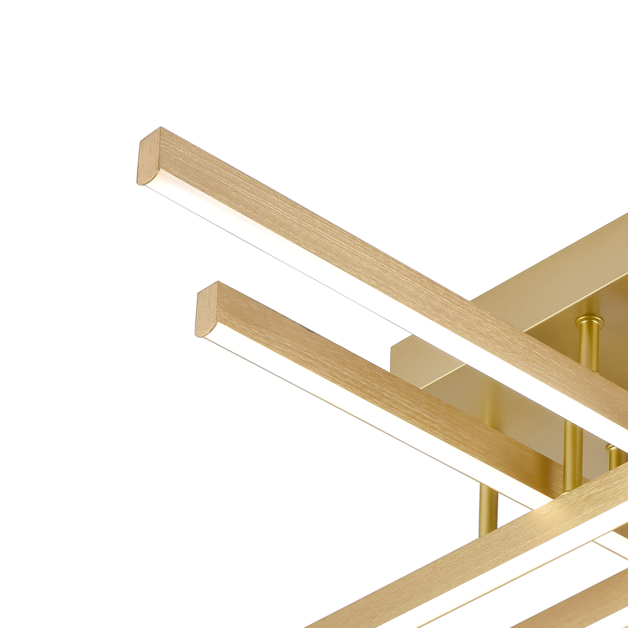 Πολυέλαιος LED με Τηλεχειριστήριο LINEX, 54W, Light 3000K/4000K/6000K, Dimmable, Gold