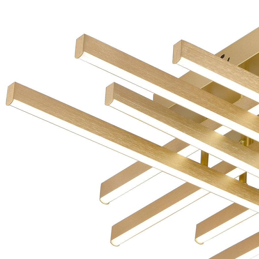 Πολυέλαιος LED με Τηλεχειριστήριο LINEX, 109W, Light 3000K/4000K/6000K, Dimmable, Gold
