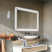 Mirror LED ορθογώνιο 60x80cm Venezia Sensor Motionglow Marcellow Dimable Clock Disrosting System