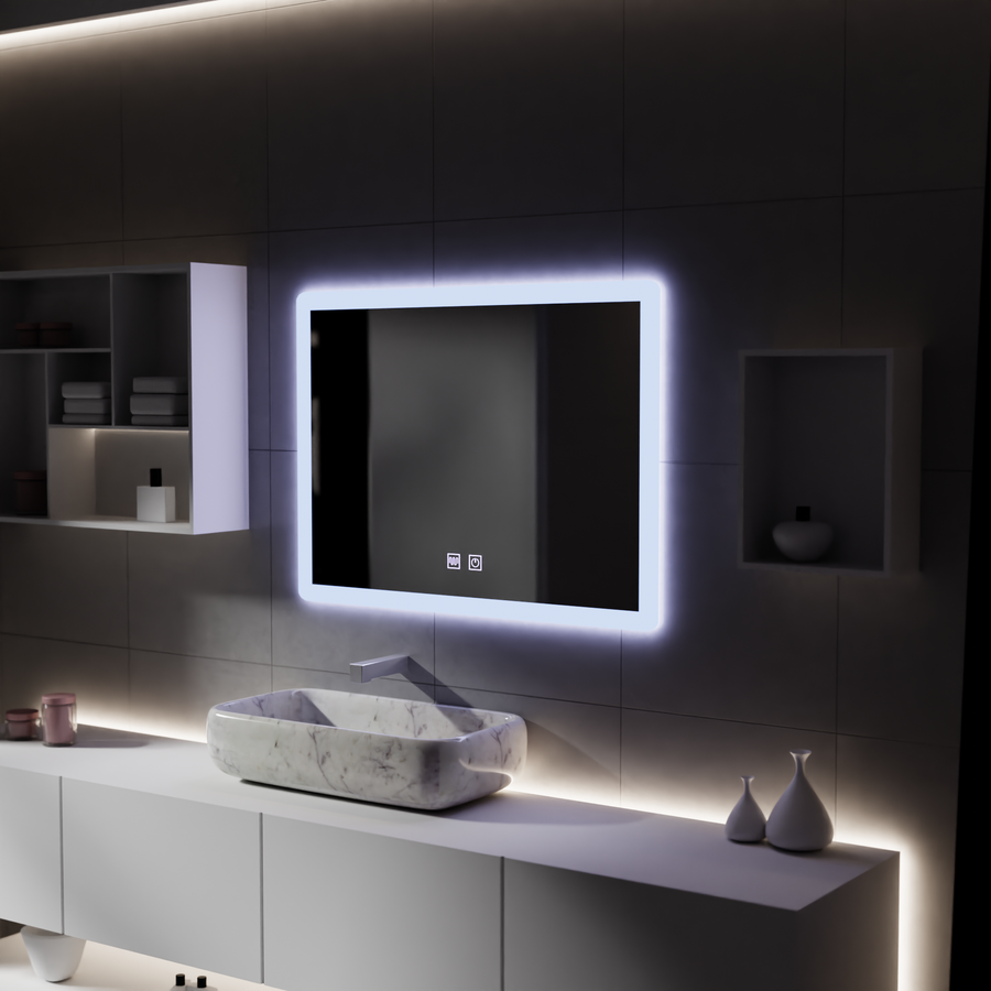 Mirror LED Touch Alecsidra System Disposition 80x60cm
