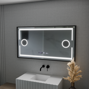 LED Mirror Motion Glow Sensor Domingo με συνάρτηση απόψυξης απόψυξης 120x65 cm κρύο/ζεστό/ζεστό φως, μαύρο βουρτσισμένο πλαίσιο, συλλογή Marcello Funghi