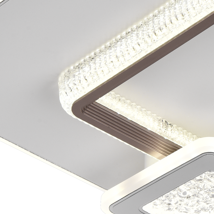 NYXORA LED Πολυέλαιος 51W, 3 Τετράγωνα, Κρύο/Ζεστό/Ουδέτερο φως, Μαύρο