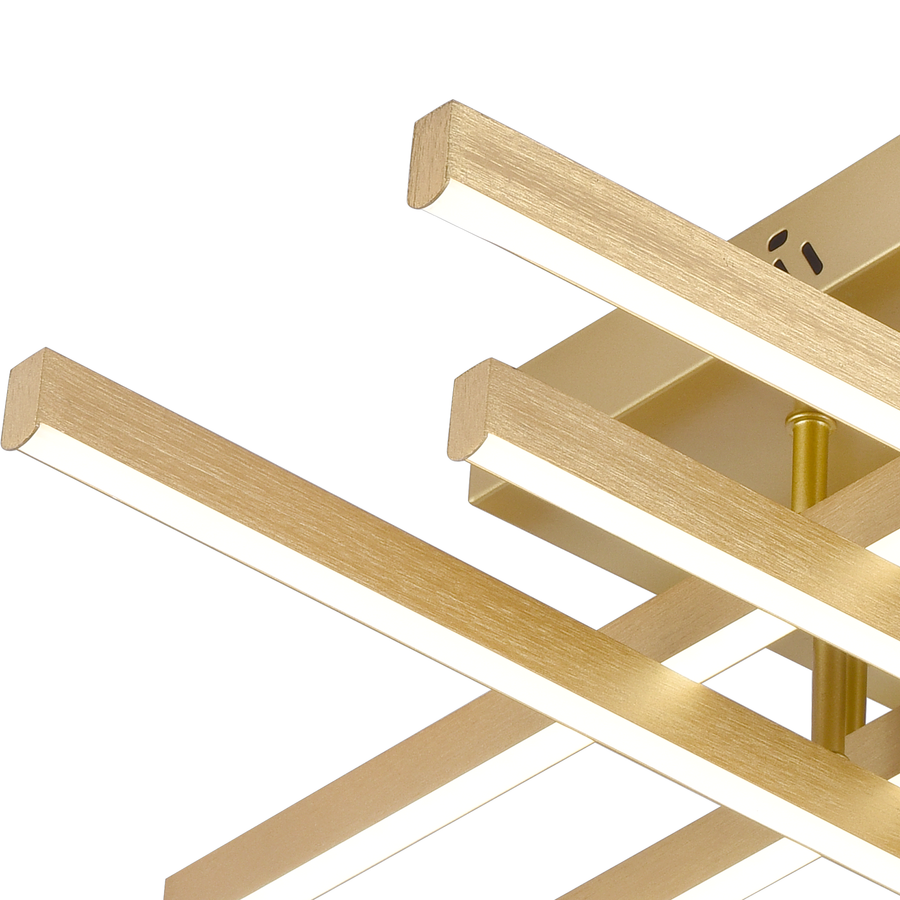 Πολυέλαιος LED με Τηλεχειριστήριο LINEX, 83W, Light 3000K/4000K/6000K, Dimmable, Gold