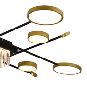 LED πολυέλαιος με τηλεχειριστήριο, Ramo, 46W, μαύρο χρυσό