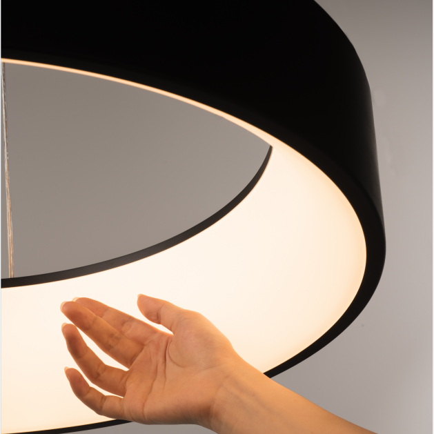 Κρεμαστός πολυέλαιος LED με τηλεχειριστήριο CHIARA, 74W, Κρύο/Θερμό/Ουδέτερο φως, Ρυθμιζόμενο, Μαύρο