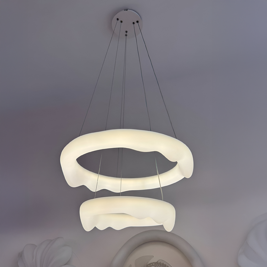 Πολυέλαιος LED, αναρτημένος με Τηλεχειριστήριο, AMADEO, 90W, Κρύο/Ζεστό/Ουδέτερο φως, Ρυθμιζόμενο, Ρυθμιζόμενο ύψος, Λευκό, LT271