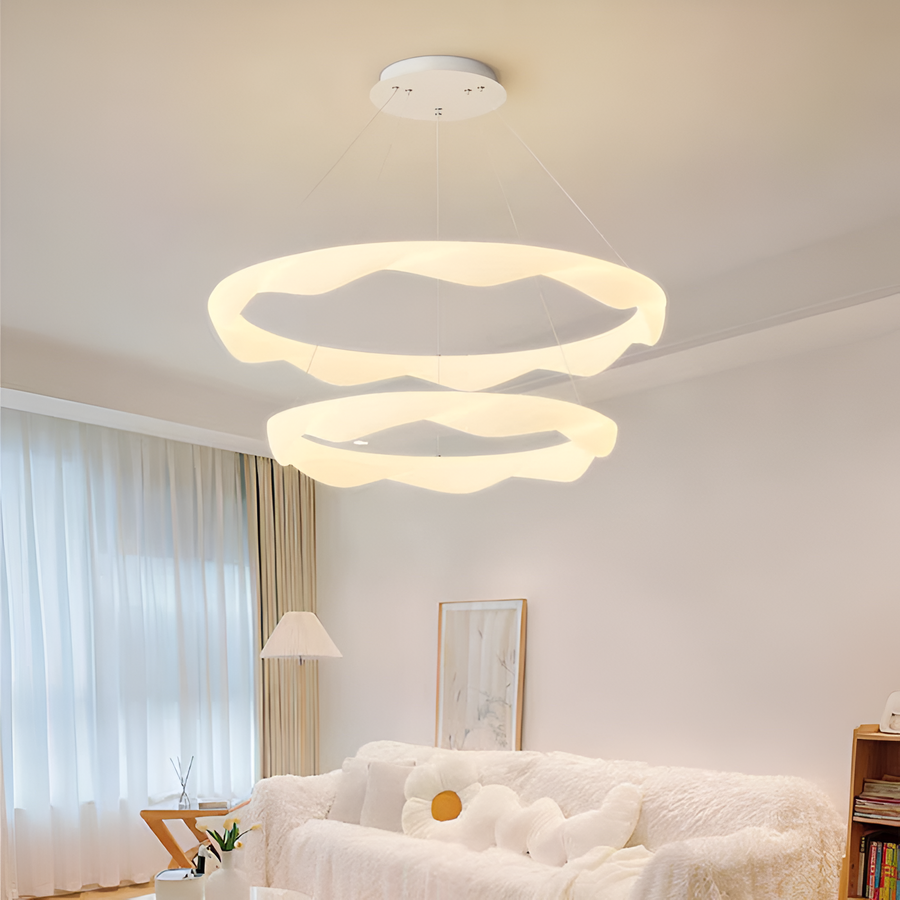 Πολυέλαιος LED, αναρτημένος με Τηλεχειριστήριο, AMADEO, 90W, Κρύο/Ζεστό/Ουδέτερο φως, Ρυθμιζόμενο, Ρυθμιζόμενο ύψος, Λευκό, LT271