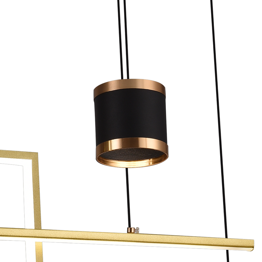 Κρεμαστός πολυέλαιος LED με τηλεχειριστήριο DENISSE 81W, Κρύο/Ζεστό/Ουδέτερο φως, Ρυθμιζόμενο, Χρυσό, Ρυθμιζόμενο ύψος, 2233/4GD