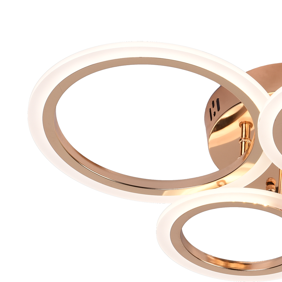 Πολυέλαιος LED με τηλεχειριστήριο BETTY 44W, 4 κύκλοι, κρύο/ζεστό/ουδέτερο φως, ρυθμιζόμενο, γυαλιστερό χρυσό