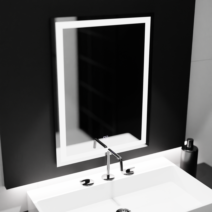 Ορθογώνιος καθρέφτης LED, 60x80cm, ΠΛΑΙΣΙΟ Basic Touch