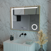 LED Mirror Sensor Motionglow Francesca 80x60 CM Cold Light/Cold/Neutra Dimable System Ρολόι Μάρκα Marcello Funghhi Συλλογή