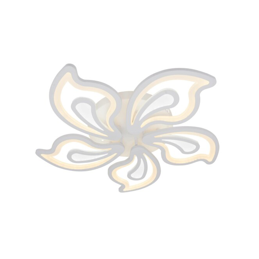 Πολυέλαιος LED με τηλεχειριστήριο GLORIOSA 96W, 5 πέταλα, Κρύο/Ζεστό/Ουδέτερο φως, Ρυθμιζόμενο, Λευκό