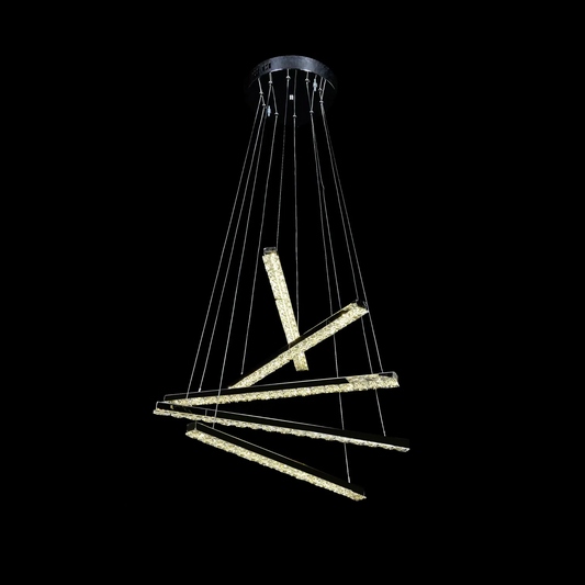 LED πολυέλαιος με τηλεχειριστήριο Liboria, 64W, κρύο/ζεστό/ουδέτερο φως, ασταθές, ασήμι