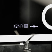 Ορθογώνιος καθρέφτης LED, 80x80cm, Souverain MotionGlow Marcello, Σύστημα Demister, Ρολόι & Θερμόμετρο, Καλλυντικό Μεγεθυντικός φακός, Dimable