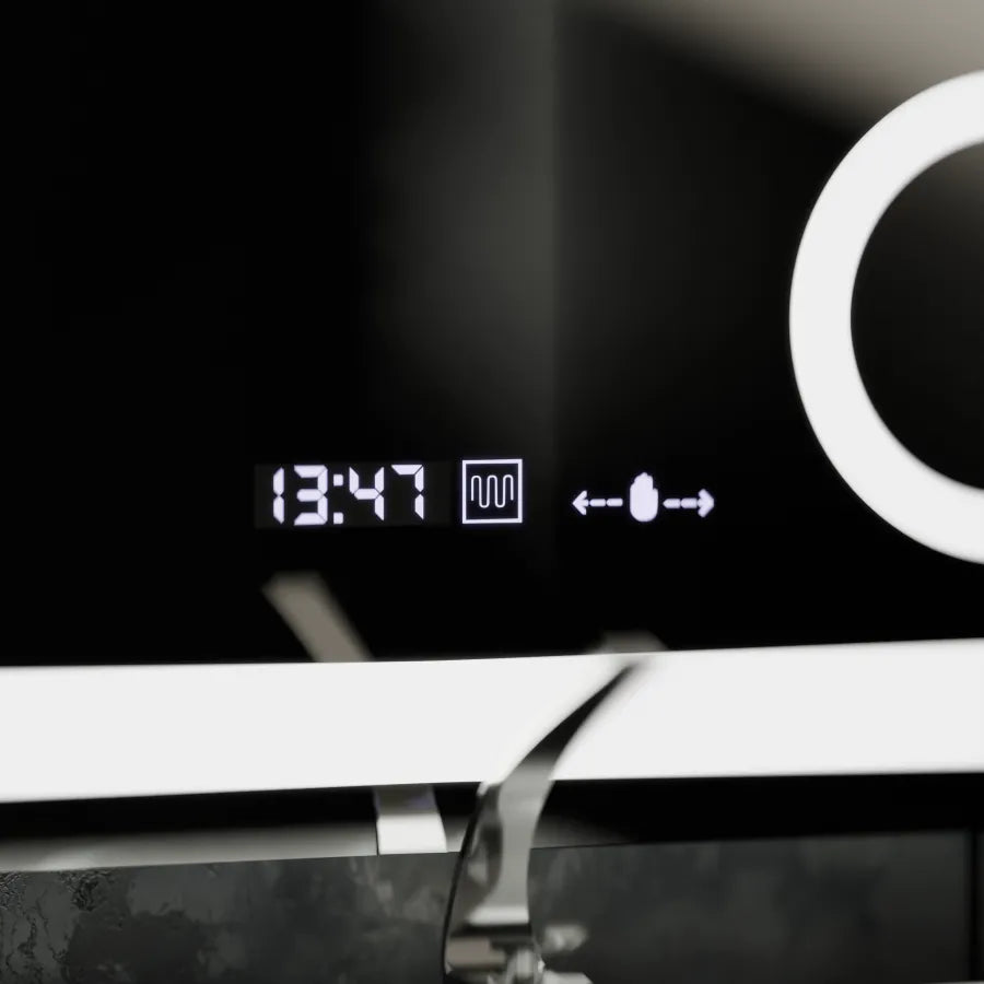 Ορθογώνιος καθρέφτης LED, 80x80cm, Souverain MotionGlow Marcello, Σύστημα Demister, Ρολόι & Θερμόμετρο, Καλλυντικό Μεγεθυντικός φακός, Dimable