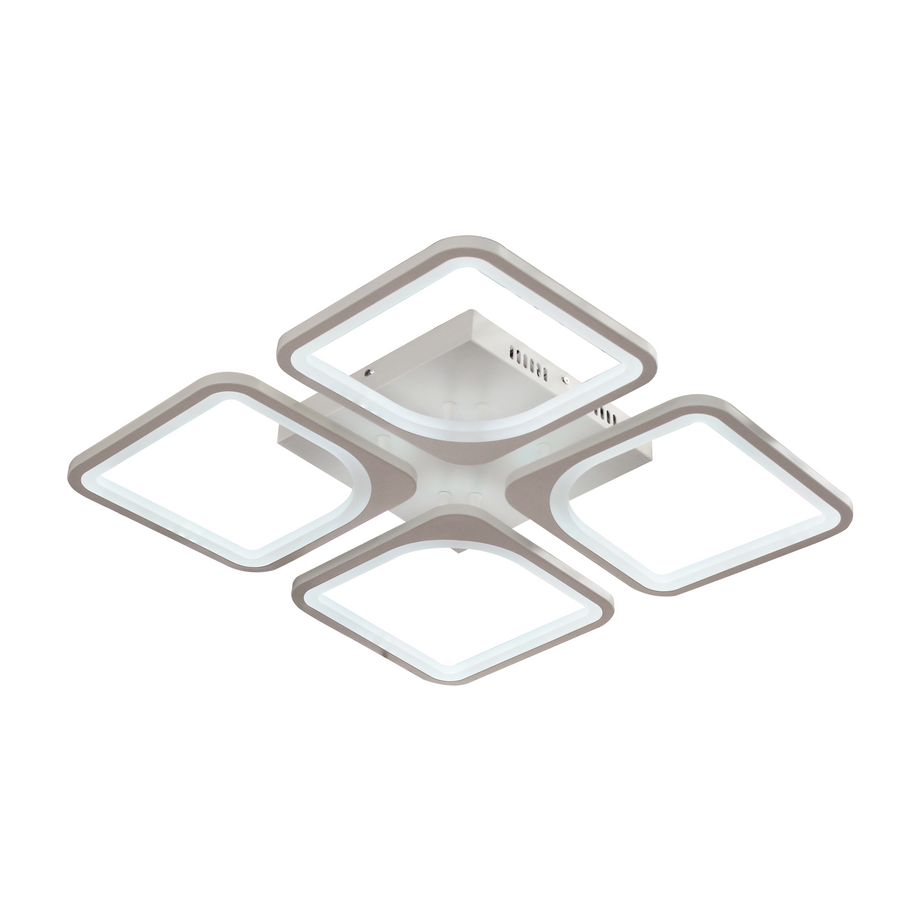 Πολυέλαιος LED με τηλεχειριστήριο ZOE 52W, 4 Τετράγωνα, Κρύο/Ζεστό/Ουδέτερο φως, Ρυθμιζόμενο, Λευκό