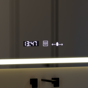 Mirror LED ορθογώνιο 120x80cm Vérité Motionglow Marcello, σύστημα απενεργοποίησης, θερμόμετρο και ρολόι, Daimable