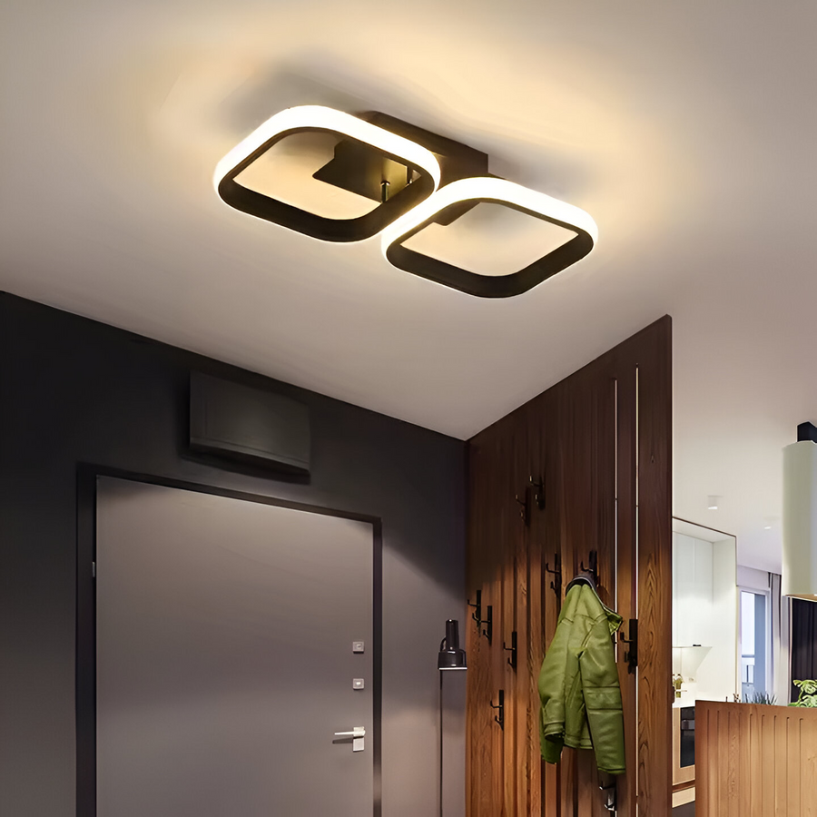 Πολυέλαιος LED VERTEX 11W, 2 τετράγωνα, Γραμμικό, Κρύο/Ζεστό/Ουδέτερο φως, Μαύρο