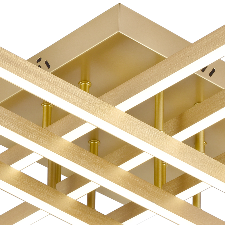 Πολυέλαιος LED με Τηλεχειριστήριο LINEX, 83W, Light 3000K/4000K/6000K, Dimmable, Gold