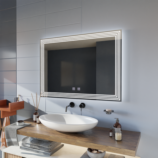 Ορθογώνιος καθρέφτης LED, Demist, 80x60cm, ADIS Basic Touch