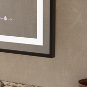 Mirror LED ορθογώνιο 60x80cm Verite Majeste Noir Motion Glow Marcello Ρολόι και θερμόμετρο Dimable