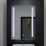 Mirror LED ορθογώνιο 50x70cm διπλό φως βασική πινελιά