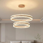 Lustra LED suspendata cu Telecomanda FOSCO Duo 126W, lumina Rece/Calda/Neutra, Dimabila,Inaltime Reglabila, Auriu