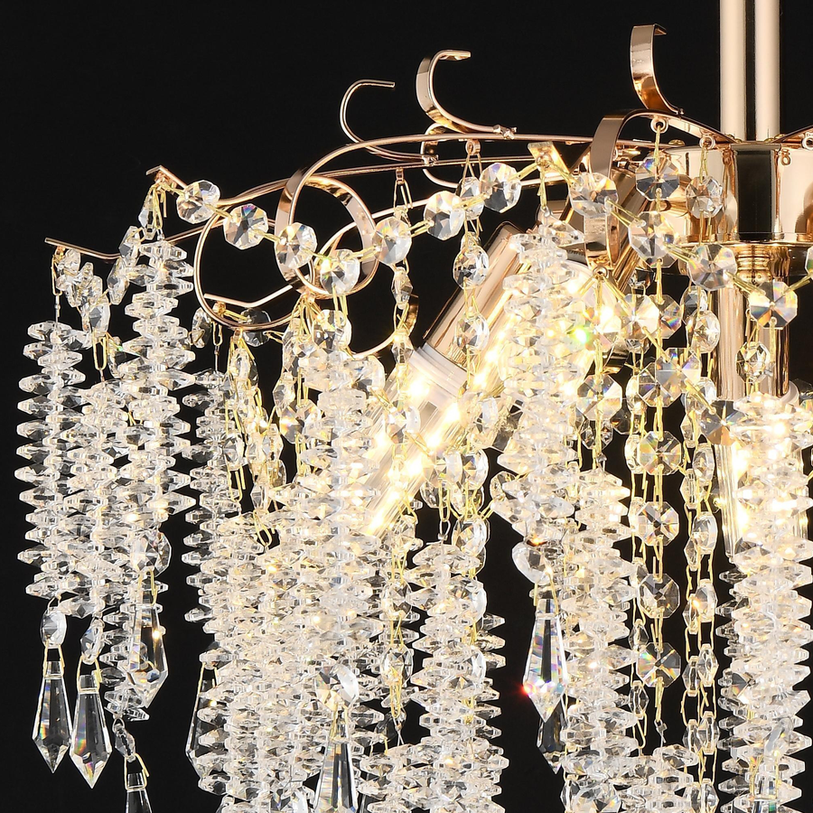 Crystal Chandelier CC9323/5FGD, 5x E14, Διάμετρος 49cm, Χρυσός