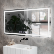 Ορθογώνιο LED Mirror 120x60cm Verite Motionglow Marcellow Dimable Clock Disrosting System