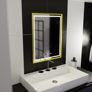 Ορθογώνιος καθρέφτης LED 50x70cm Verite Royale Gold Motion Glow Marcello Dimable Clock Discosting System
