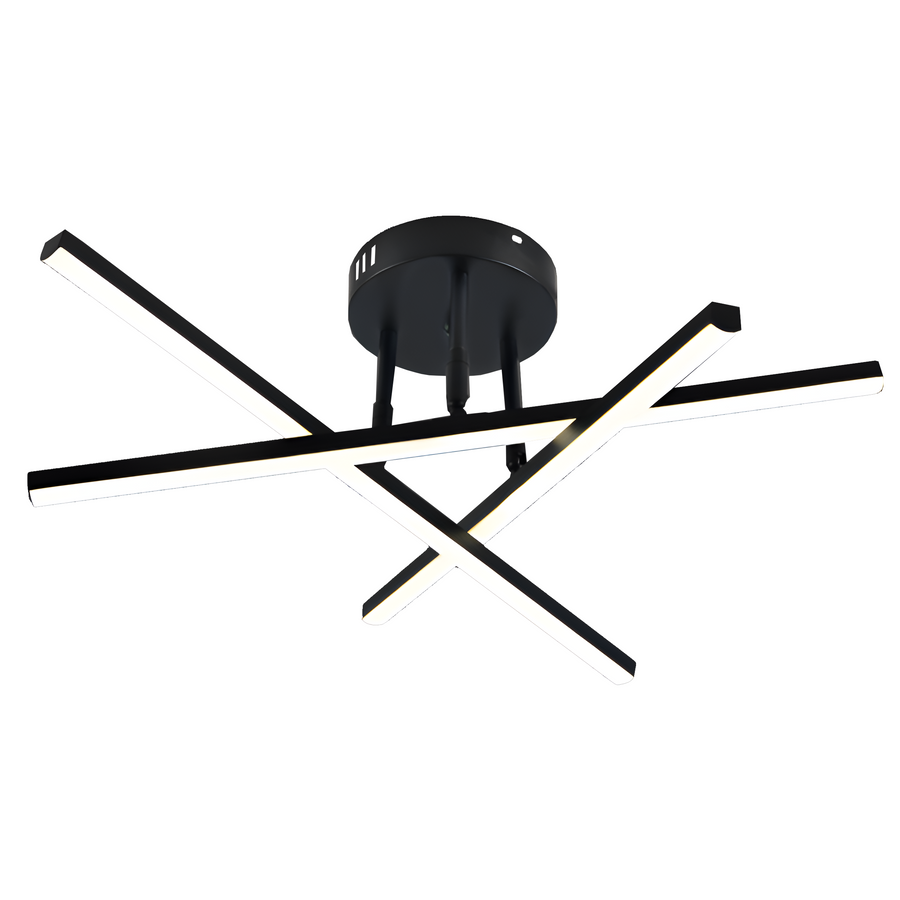 Πολυέλαιος LED με τηλεχειριστήριο 40W, 3 Στοιχεία, Γραμμικό, Κρύο/Ζεστό/Ουδέτερο φως, Ρυθμιζόμενο, Μαύρο