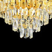 Crystal Chandelier BRAN Mango 8xE14, Διάμετρος 60cm, Γυαλιστερό Χρυσό, Ρυθμιζόμενο Ύψος